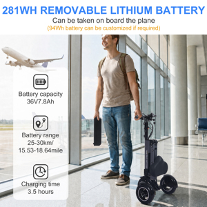 MOOJAY ET50 Elektrikli Katlanabilir Açık Tip Güçlü Üç Tekerlekli Bisiklet Çıkarılabilir 7.8AH Pil Geri Vites Fonksiyonu Anahtarlı Kilit Güvenli ve Dengeli Sürüş - Product Image 2