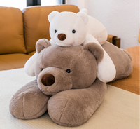 Vente en gros peluche allongée pour l'anxiété peluche ours blanc doux couché coussins en peluche