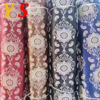 Soldes de liquidation Tissu de rideau à imprimé floral Broderie en chenille