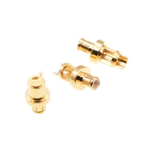 PCB board terminal 3mm Gold plated turrets RF Coaxial Connectors High Density BNC E-SNAP Jack P.C.Board Edge Mount