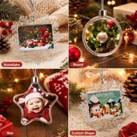 Ornements de Noël personnalisés transparents pour la famille Subbank - Ornements Subbank vierges pour la sublimation
