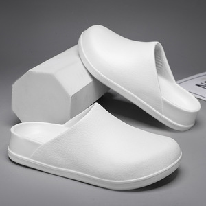 Heren Zomer Modieuze Chef-Koksschoenen All-Match Eenvoudige Slip-On Platform Eva Sandalen Waterdichte Antislip Dikke Zolen Baotou Klompen - Product Image 2