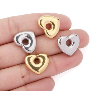 Heart-Shaped Stainless Steel Pendant Gold Plated For Jewelry Making DIY <b>Bracelet</b> Necklace Spacer Bead Material - Product Image 3