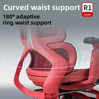 Chaise de bureau ergonomique en maille résistante à l'usure et aux taches, avec fonction de relaxation à grand angle et cadre inclinable