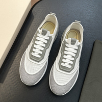 Baskets en daim patchwork de marque de créateur, empeigne mixte, à lacets, chaussures de sport décontractées, légères et épaisses, style italien, luxe original