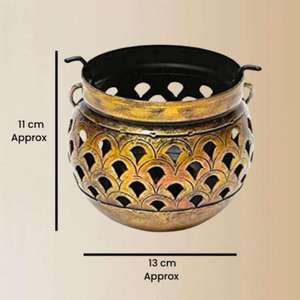 Open Sphere <b>Tealight</b> <b>Holder</b> with Handle Ideal for Home Decor Festive Events and Diwali Table Centerpiece Decoration Premium - Product Image 3