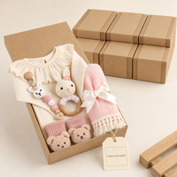 KAIYUE Coffret Cadeau Bébé Lapin au Crochet, Barboteuse Tricotée à Pois, Couverture en Mousseline, Cadeau de Naissance, Vente en Gros OEM ODM