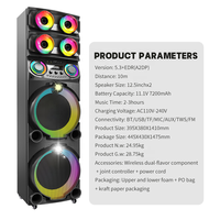 Sistema de Altavoces Subwoofer de Gran Formato, Modelo Destacado, con Luz RGB Multianillo, Emparejamiento TWS BT 5.3, para Fiestas al Aire Libre en el Patio Trasero