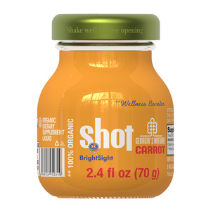 Jus de Carotte 100% Biologique Naturel Concentré Fonctionnel avec Shots de Citron Vert en Bouteilles de 70g - Product Image 1