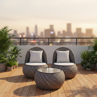 Ensemble de canapés modernes en rotin PE pour l'extérieur avec coussins confortables pour jardin, balcon, salon et cour