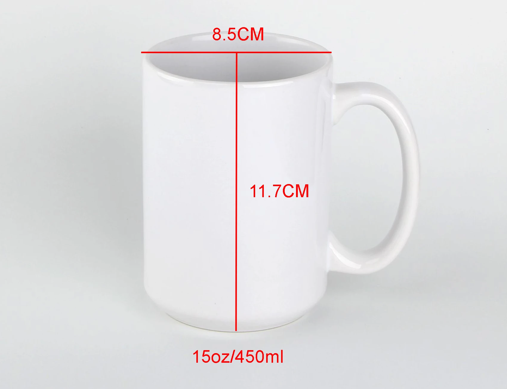 white box packing 15oz big size blank white ceramic mug for sublimation