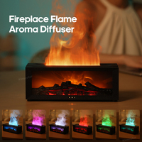Diffuseur d'arômes miniature à flamme simulée, humidificateur d'ambiance coloré, diffuseur d'huiles essentielles silencieux avec télécommande pour bureau