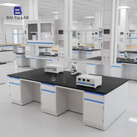 Table de laboratoire résistante aux produits chimiques en promotion avec plateau et armoire en époxy pour laboratoire scientifique
