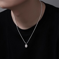 Kalung Liontin Tekstur Berkilau Rantai Bambu Minimalis Uniseks Tekstur Kertas Timah Tidak Beraturan Serbaguna