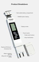 Testeur de qualité de l'eau 3-en-1 TDS EC TEMP de haute qualité avec support OEM/ODM/OBM, écran LCD, matériau ABS