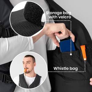 سترة نجاة للبالغين للرياضات المائية، سترة سباحة خفيفة الوزن مع أحزمة قابلة للتعديل للقوارب والتجديف والإنقاذ - Product Image 4