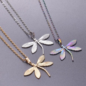 Vòng cổ nam mạ vàng 18K bằng thép không gỉ, thiết kế hình chuồn chuồn, cá nhân hóa, quà tặng cưới cho nam/bạn trai - Product Image 4