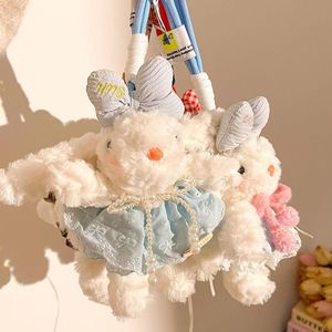 Porte-clés lapin en peluche, fausse fourrure, forme 3D, pendentif mousqueton doux, jouet décoratif pour sac ou sac à dos - Product Image 2