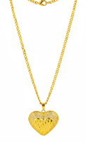 Collier pendentif en forme de cœur à motif quadrillé Z H Jewelry, chaîne à maillons en laiton plaqué or 24 carats, cadeau personnalisable pour diverses occasions