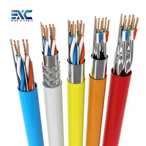 EXC 네트워크 Cat7 Cat8 RJ45 커넥터 케이블 22AWG 4 쌍 1000ft 이더넷 PVC 재킷 순수 구리 코어 SFTP Cat5 케이블