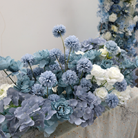 Ensemble d'arches de fleurs artificielles en soie bleues et blanches, centre de table de mariage, toile de fond de cérémonie, décoration de réception de banquet