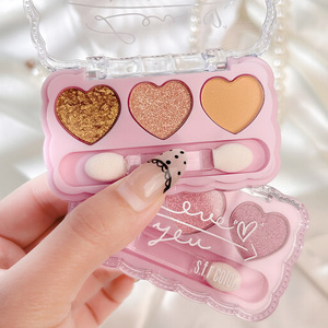 Nouveau arrivé 4 couleurs Option fard à paupières pêche en forme de coeur rose fin brillant paillettes longue durée imperméable fard à paupières en gros - Product Image 3