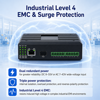 Servidor Serial Industrial para Riel DIN de 4 Canales, Convertidor RS232 RS422 RS485 a Ethernet de 100M con Combo SFP Fast Ethernet