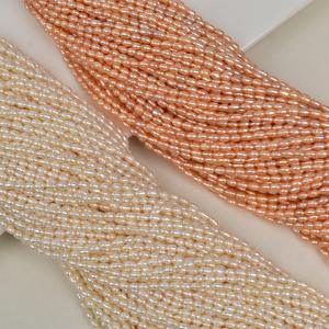 Cuentas de Arroz de Agua Dulce Blancas de 3-4 mm, Naturales, para Bisutería DIY, Collar con Hilo Suelto para Comercio Exterior - Product Image 3