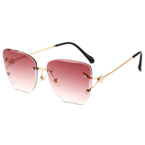 Gafas de sol de mariposa sin montura para mujer, Superhot, <span class=keywords><strong>moda</strong></span> 27937, corte de Diamante, de gran tamaño, 2020 - Product Image 1