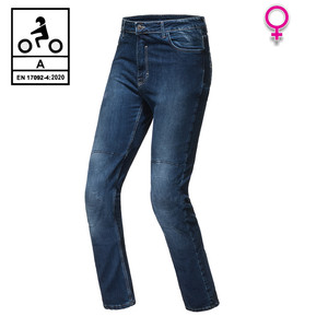 Jeans moto Carburo TORIN Lady certifié CE CE avec fibre aramide bleu clair 38 - Product Image 1