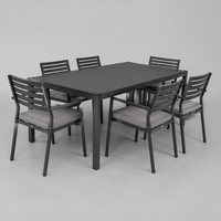 Meubles de jardin, table et chaises de jardin pour villa, ensemble de salle à manger extérieure en teck de luxe, table extérieure pour hôtel, ensemble de salle à manger extérieure pour hôtel