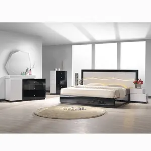현대 높은 광택 침실 세트 홈 가구 11NAA024 럭셔리 킹 침대 마스터 침실 세트