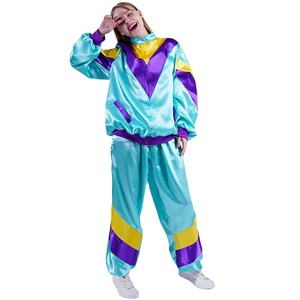 Mens 80s Costume Height Fashion Scouser Tracksuit Purple Suit 80's 1980s Party E - Foto 12