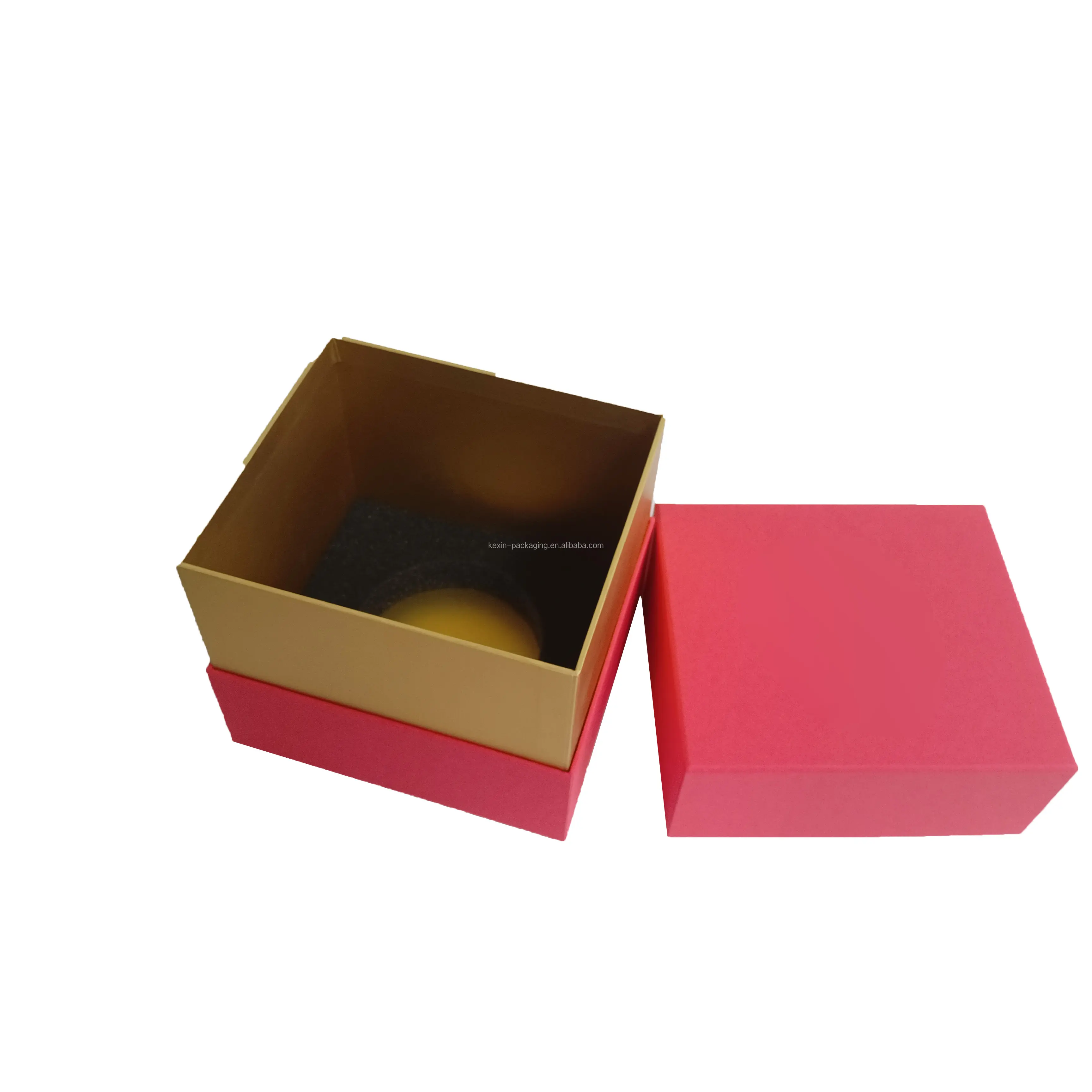 Kemasan stoples lilin dua bagian ramah lingkungan dengan kotak lilin cetak warna dengan sisipan busa Eva