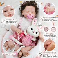 Boneka Bayi Reborn Vinyl Lembut 45 cm, Set Boneka Bayi Mirip Asli, Mainan Bayi Tidur