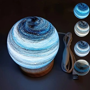3D Moon Glass Lamp USB Powered Planet Mini Night <b>Light</b> With Wooden Stand for Kids Girls Boys Friends Birthday Christmas Gifts - Product Image 5