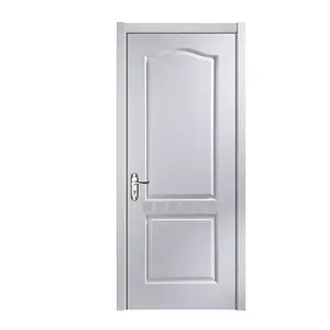 Baru jaminan kualitas 2 panel terangkat Puertas putih dicat prewhung Interior MDF pintu cetak dengan bingkai