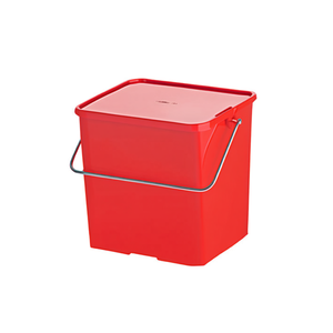 Cubo in Plastica Rossa da 6 L con Manico in Metallo per Pulizia e Conservazione - Product Image 2