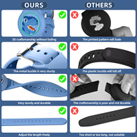 Bracelet personnalisé pour enfants avec Airtag intégré, en silicone souple, anti-perte, étanche, avec suivi GPS pour enfants et tout-petits