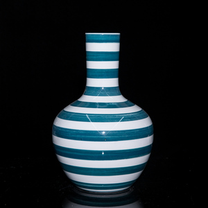 <span class=keywords><strong>Vase</strong></span> en céramique transparente <span class=keywords><strong>bleu</strong></span> <span class=keywords><strong>turquoise</strong></span> à rayures, style Art déco de Jingdezhen, décoration moderne pour la maison, <span class=keywords><strong>vase</strong></span> de table pour mariage - Product Image 2