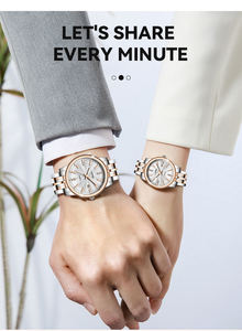 <span class=keywords><strong>Longbo</strong></span> 83541นาฬิกาควอทซ์สำหรับผู้ชายและผู้หญิง, นาฬิกาควอทซ์คู่รักสแตนเลส3BAR กันน้ำนาฬิกาประดับเพชรนาฬิกามีปฏิทินวันที่ - Product Image 3