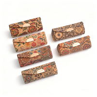 Étui à lunettes rétro vintage rectangulaire portable, nouveau, pliable, en liège écologique, semi-rigide, créatif, ensemble d'emballage pour lunettes en bois