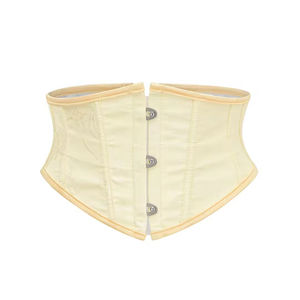 Tenues gothiques vintage pour femmes en <span class=keywords><strong>noir</strong></span> uni, corset à lacets dans le dos, bandage beige, <span class=keywords><strong>haut</strong></span> <span class=keywords><strong>push</strong></span>-<span class=keywords><strong>up</strong></span> sous le buste, bustier - Product Image 2