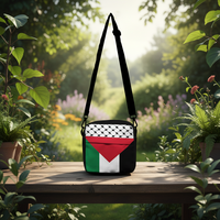 Sac bandoulière Keffiyeh en polyester avec motif drapeau palestinien traditionnel pour enfants palestiniens