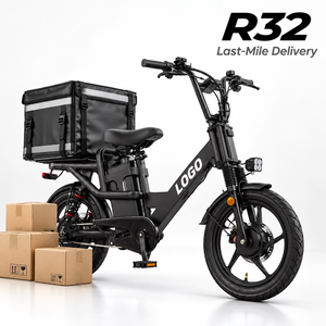 Vélo électrique de livraison avec logo personnalisé, 48V 32Ah 750W, pneus anti-crevaison 18x2.5, double suspension, capacité de charge 200KG, vélo cargo R32 - Product Image 1