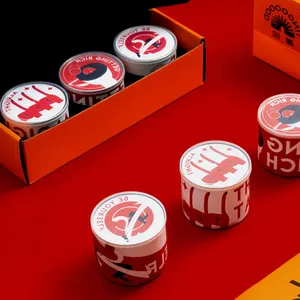 발렌타인 데이 도매 튜브 라운드 스낵 맞춤형 로고 디자인 독특한 판지 종이 패키지 상자 뚜껑 홀드 개별 캔