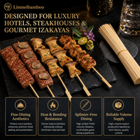 Brochettes coréennes en bambou naturel de 20 cm avec pointes aiguisées de qualité alimentaire pour le grillage de bœuf Bulgogi, vente en gros pour restaurants