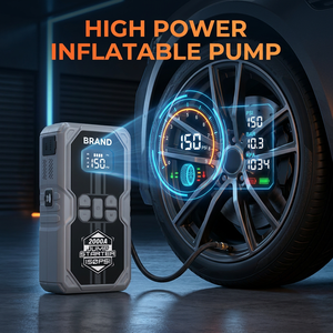 Démarreur de <span class=keywords><strong>voiture</strong></span> Boltpower 2000A avec compresseur d'air, booster de batterie 12V 16000mAh et gonfleur de pneus portable <span class=keywords><strong>pour</strong></span> camion - Product Image 3