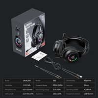 Casque de jeu ONIKUMA X92 USB noir, son stéréo, lumière LED, casque filaire avec micro pour jouer à des jeux et écouter de la musique