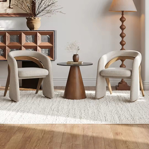 Sedia da Pranzo con Seduta Imbottita in Tessuto Morbido e Struttura Robusta in Legno Massello, <span class=keywords><strong>Scelta</strong></span> Perfetta per il Soggiorno con Struttura Durevole - Product Image 2